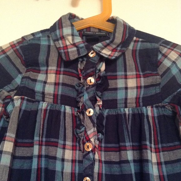 Tommy Hilfiger Girls' Plaid L/S shirt, Size 3T - Picture 3 of 9